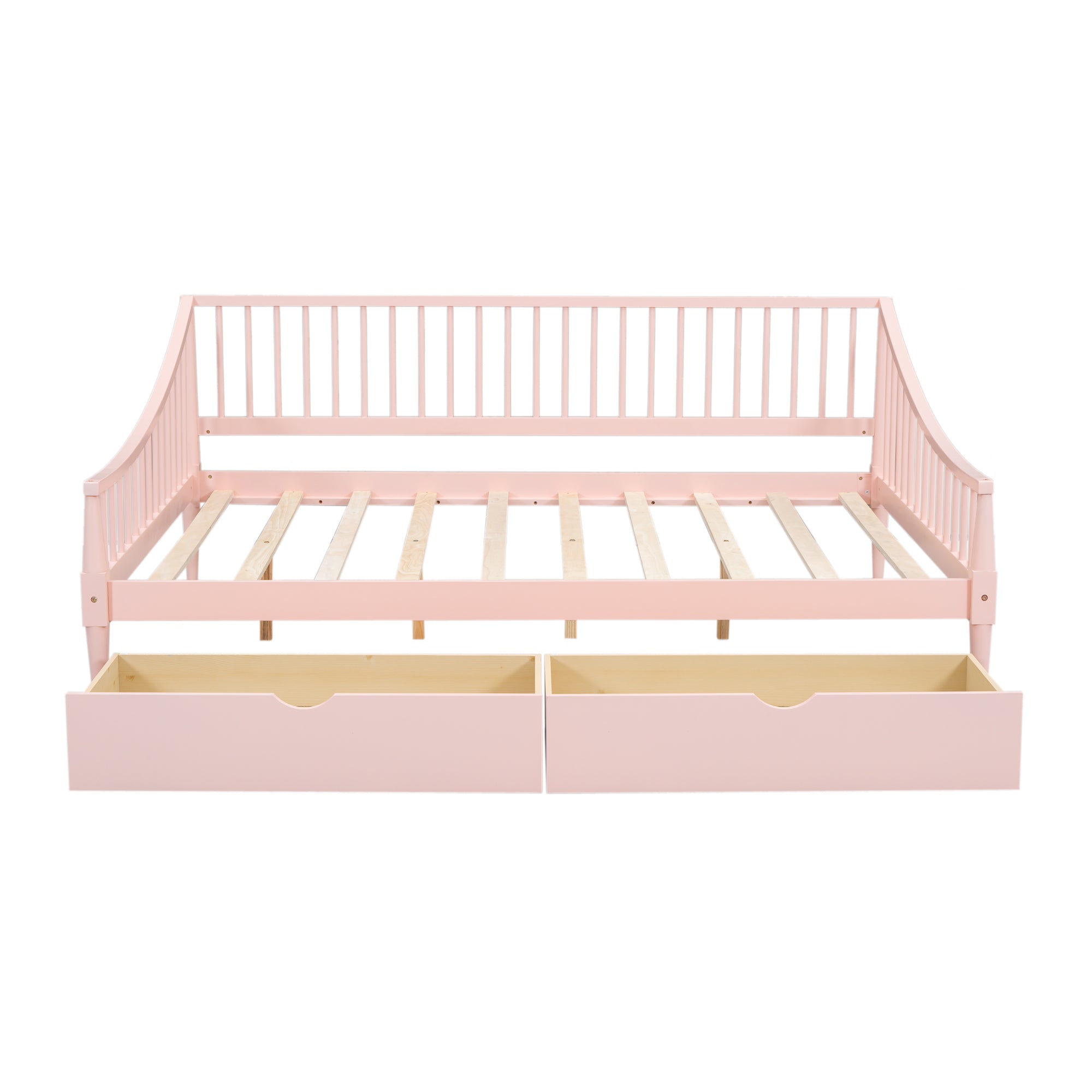 Full Size Daybed with Two Storage Drawers and Support Legs, Pink - Atlantic Fine Furniture Melbourne FL