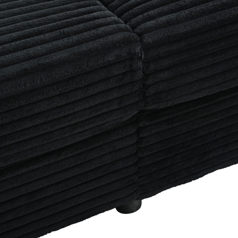 Oversized Loveseat Chaise With 2 USB Ports, 2 Cup Holders And 2 Throw Pillows