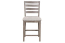 Counter Side Dining Stool With Ladder Back (Set of 2) - Gray