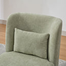 Wide Modern Chenille Cushioned Armless Metal Base 360° Swivel Chair With Pillow