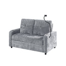 Modern Loveseat Pull Out Sofa Bed With Adjustable Backrest, Two Cup Holders, A Phone Holder, Three Charging Ports And Side Storage Pockets For Living Room