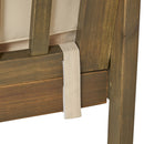 Casa Acacia Wood Club Chairs (Set of 2) With Water Resistant Cushions - Gray / Cream