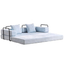 Convertible Floor Sofa Bed With Pillow Back Support Armrest