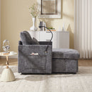 Multifunctional Chenille Recliner Sofa With Storage And Phone Bracket