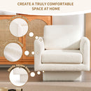 360° Modern Swivel Accent Chair Round Armchair, Thick Padded Single Lounge Sofa Upholstered Comfy