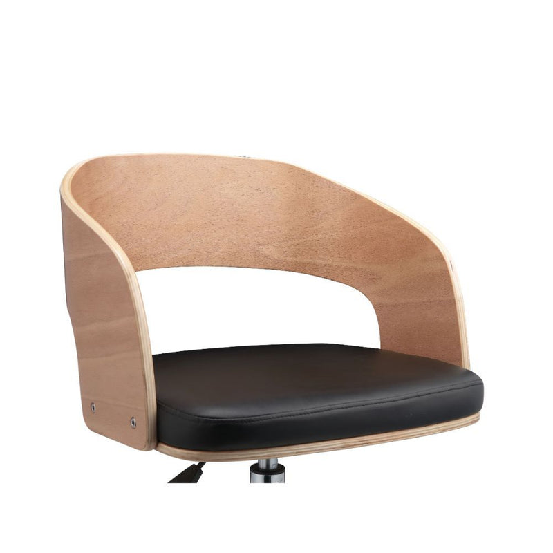 Yoshiko - Office Chair - Black PU & Beech