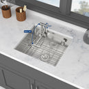 21" Undermount Kitchen Sink With Folding Faucet And Cutting Board Stainless Steel 16 Gauge Workstation - Brushed Nickel