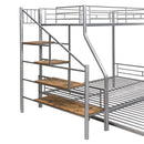 Metal Bunk Bed With Trundle And Storage Staircase
