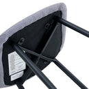 Luxury Simple Chair Linen Cotton High Resilience Dining Chair With Black Metal Legs (Set of 4) - Light Gray