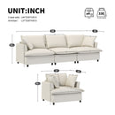 Living Room Set Modular Sectional Couch, Upholstered Sofa & Armchair & Movable Ottoman