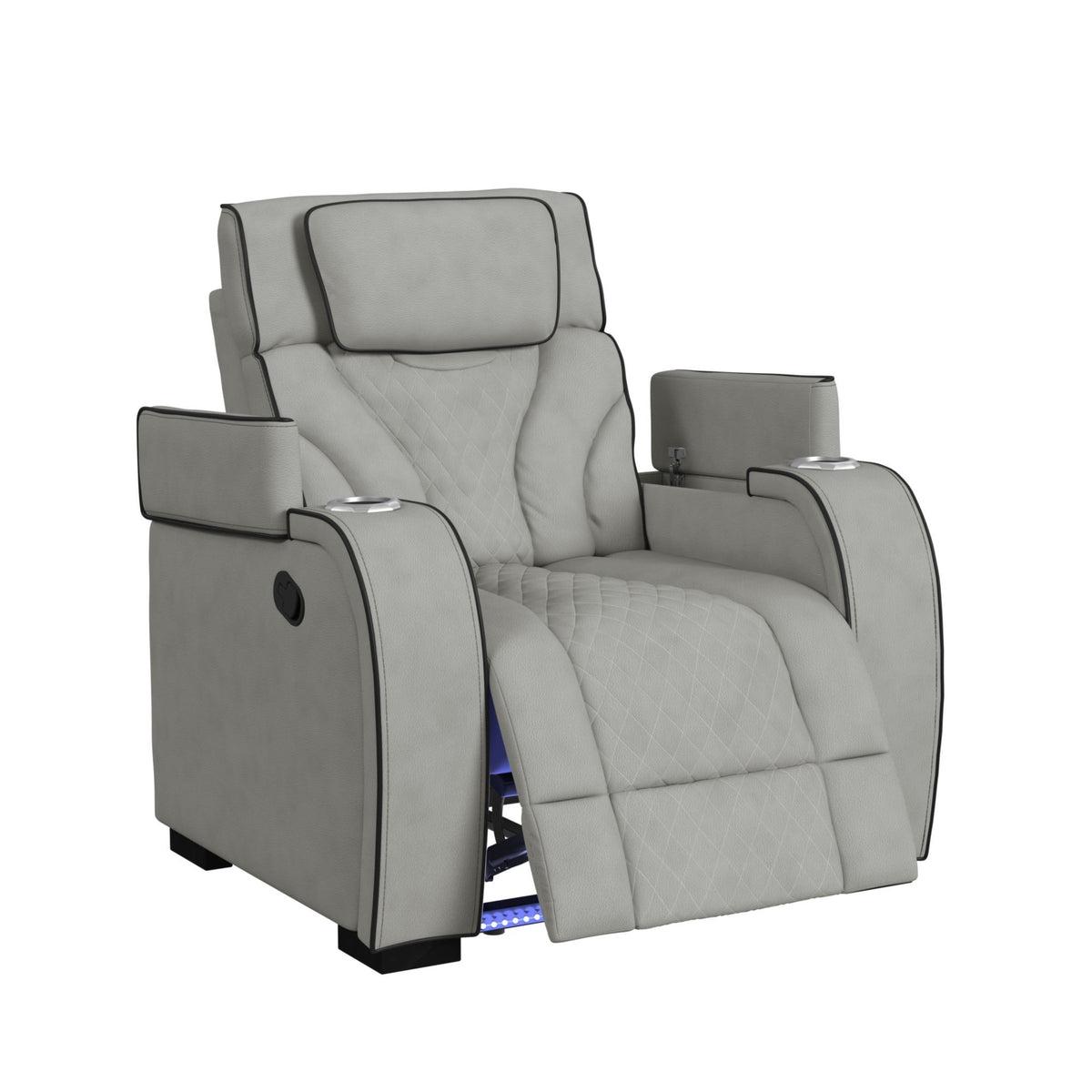 Blitz Motion Recliner With LED in Dark Gray by Elements International, view 16
