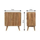 T Bar Ridged Cabinet - Brown