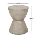 Outdoor Hourglass Shaped Side Table - Light Gray