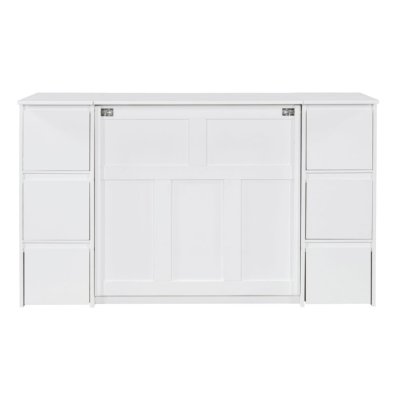 Murphy Bed With Drawers, Cabinets, And USB Ports