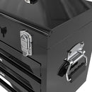 Portable 3 Drawer Steel Toolbox, 4 Layers Of Tools With Metal Latches, With Storage Tray And Carrying Handle