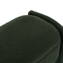 Elegant Long Shaped Storage Ottoman Bench, Boucle Material, Simple And Grand Design - Dark Green