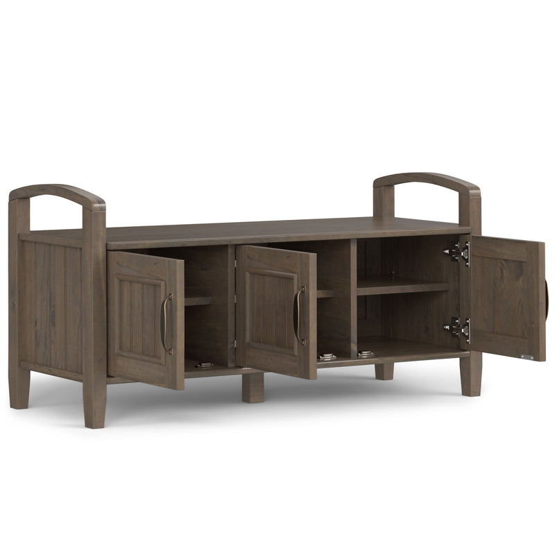 Lev - Entryway Storage Bench - Smoky Brown