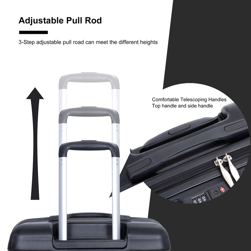 Expandable 3 Piece Luggage Sets Lightweight & Durable Suitcase, Spinner Wheels, Tsa Lock