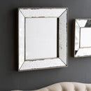 Distressed Accent Mirror, Traditional Style Framed Wall Mirror For Living Room