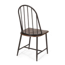 Rustic Farmhouse Style Dining Chair With Spindle Backrest - Dark Brown