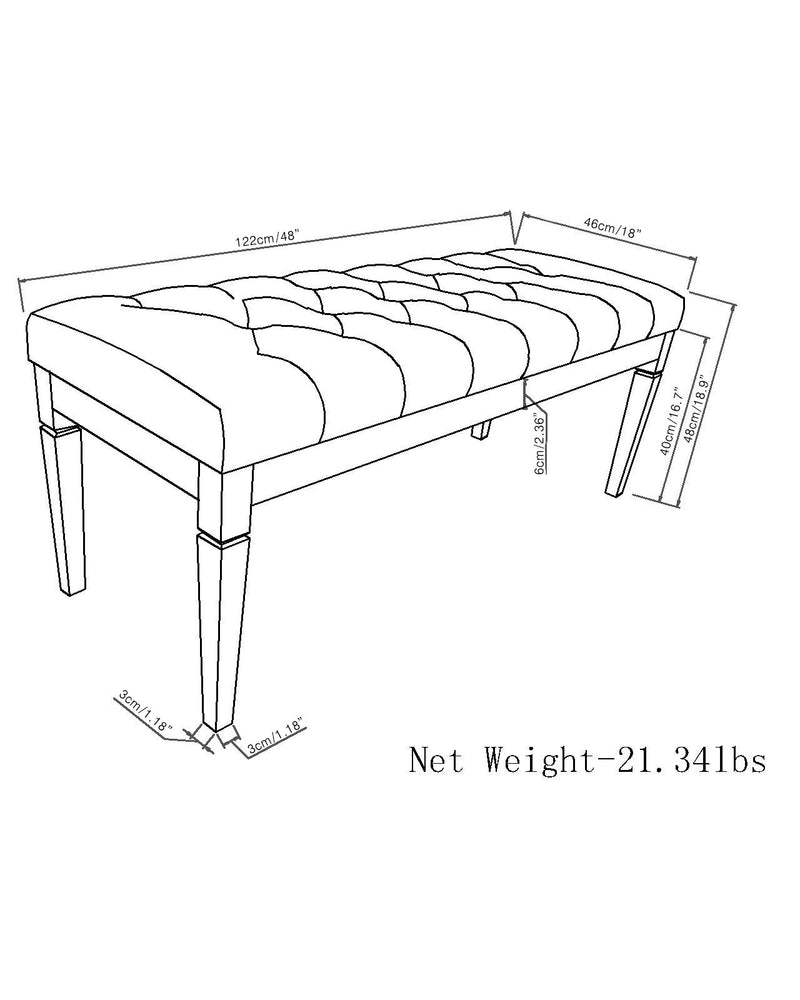 Waverly - Upholstered Tufted Ottoman Bench