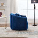 Upholstered Oversized 360° Swivel Accent Barrel Chair And Half Cozy Sofa With 3 Pillows