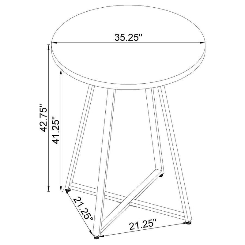 Burkhart - Round Pub Height Bistro Bar Table - Brown Oak