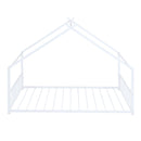 Full Size Metal House Bed, White