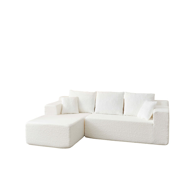 Modular Cloud Sectional Couch With L Shape Chaise - White