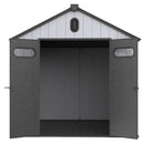Resin Plastic Storage Shed For Backyard Garden With Spire Tool Storage