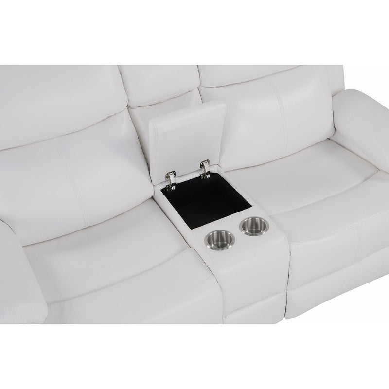 Blanche - Reclining Loveseat With LED Lights And Built In Speakers - White