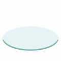 24" Round Tempered Glass Table Top Clear Glass Beveled Polished Edge