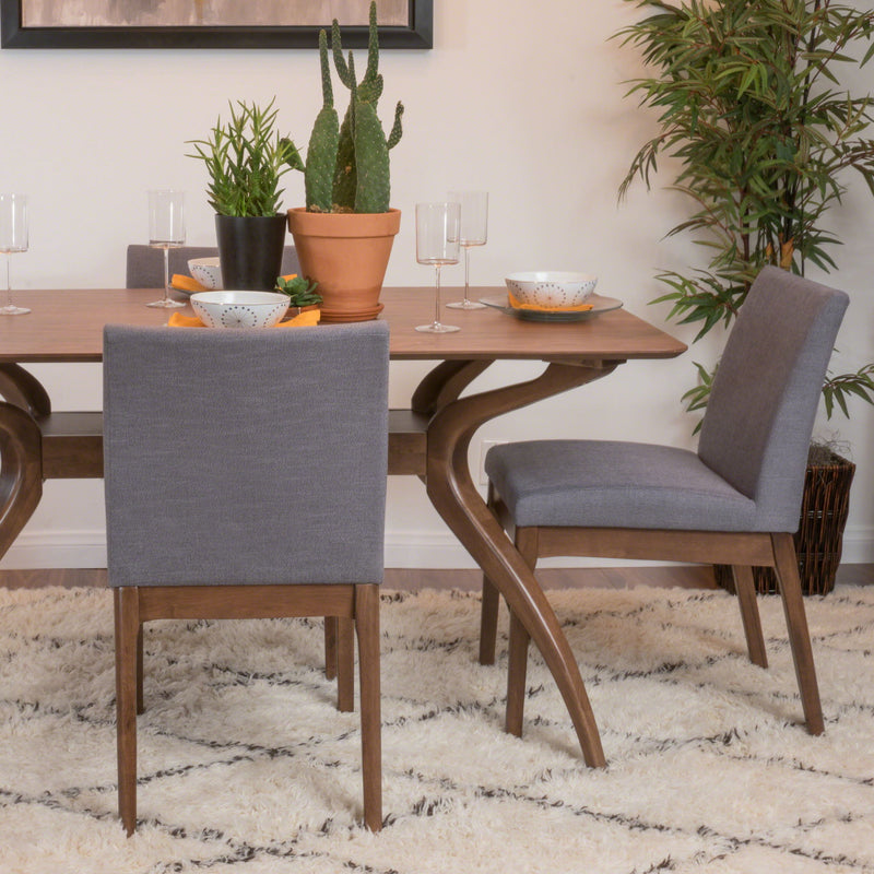 Contemporary Fabric Comfort Dining Chairs (Set of 2)