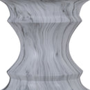 Geometric Round Outdoor End Table - Marble