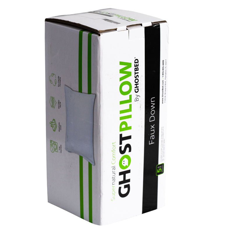 Ghostpillow - Faux Down Luxury Pillow With Microfiber Gel Clusters, Cotton Cover - White