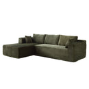 Compression Sectional Couch With Comfy Chaise, Boneless L Shape Sofa With Deep Seat