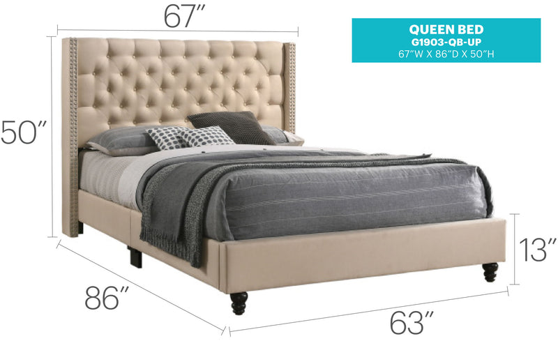 Nailhead Bed Transitional Vibrant