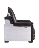 Nernoss - Recliner - Dark Grain Brown Leather & Aluminum - Atlantic Fine Furniture Inc