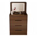 3 In 1 Vanity Desk With Flip Top Mirror, Compact Makeup Table With Glass Top And 3 Drawers