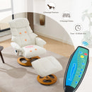 Ergonomic Recliner Chair With Ottoman, Modern 360° Swivel With Footstool