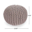 Moro - Knitted Cotton Round Pouf With Pumpkin Shape