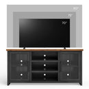 Essex - TV Stand Console For TVs Up To 80" - Black, Whiskey