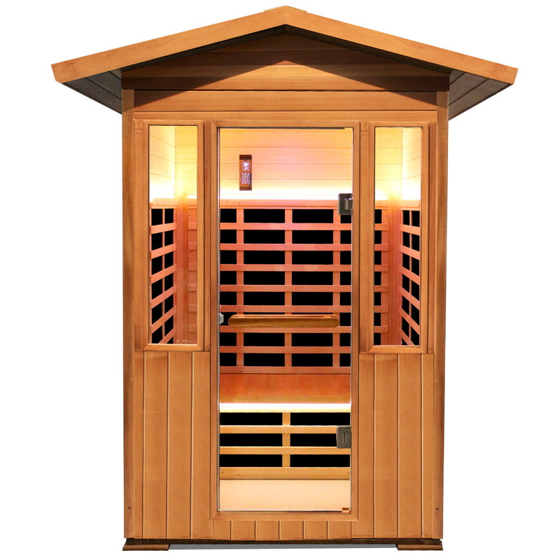 Outdoor DoubleCedar Far Infrared Sauna Room - Natural