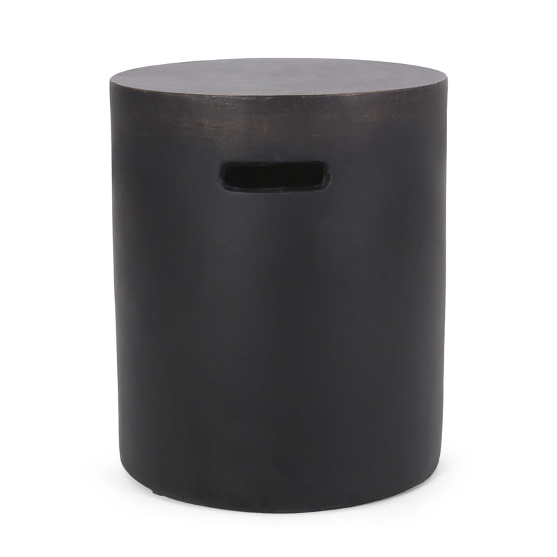 Outdoor End Table With Cutout Handle - Copper