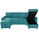 Convertible Sectional Sofa With Storage Chaise Lounges And USB Ports