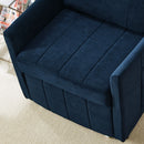 Upholstered Convertible Sleeper Sofa With 5 Position Backrest, Side Pockets, Storage
