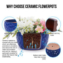 3 Pieces Ceramic Flowerpot