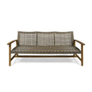 Outdoor 3 Seater Sofa With Rattan Cover - Gray