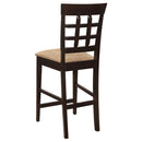 Gabriel - Lattice Back Counter Chair (Set of 2) - Cappuccino