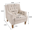 Accent Chair, Living Room Chair, Footrest Chair Set With Vintage Brass Studs, Button Tufted Upholstered Armchair For Living Room, Comfy Reading Chair For Bedroom, Reception Room